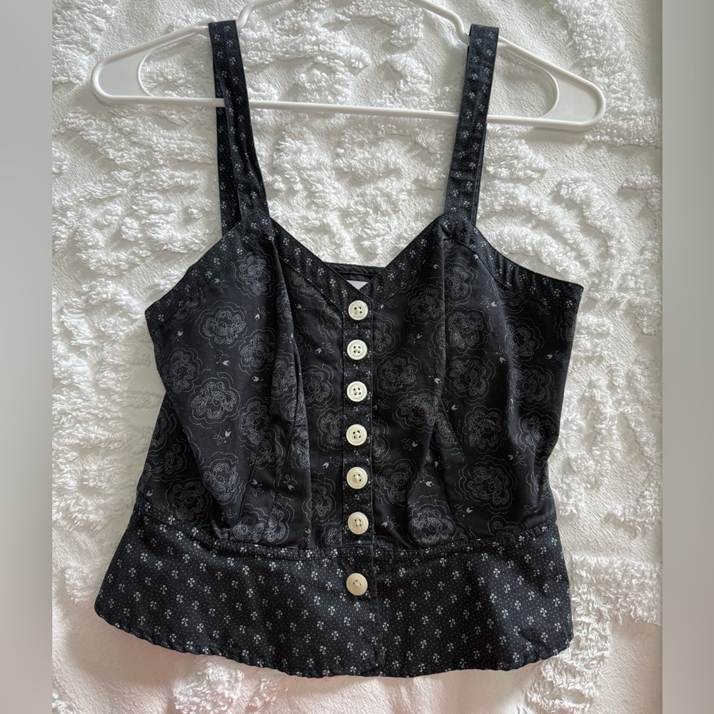 Rouje Paris Floral Black Top size 34